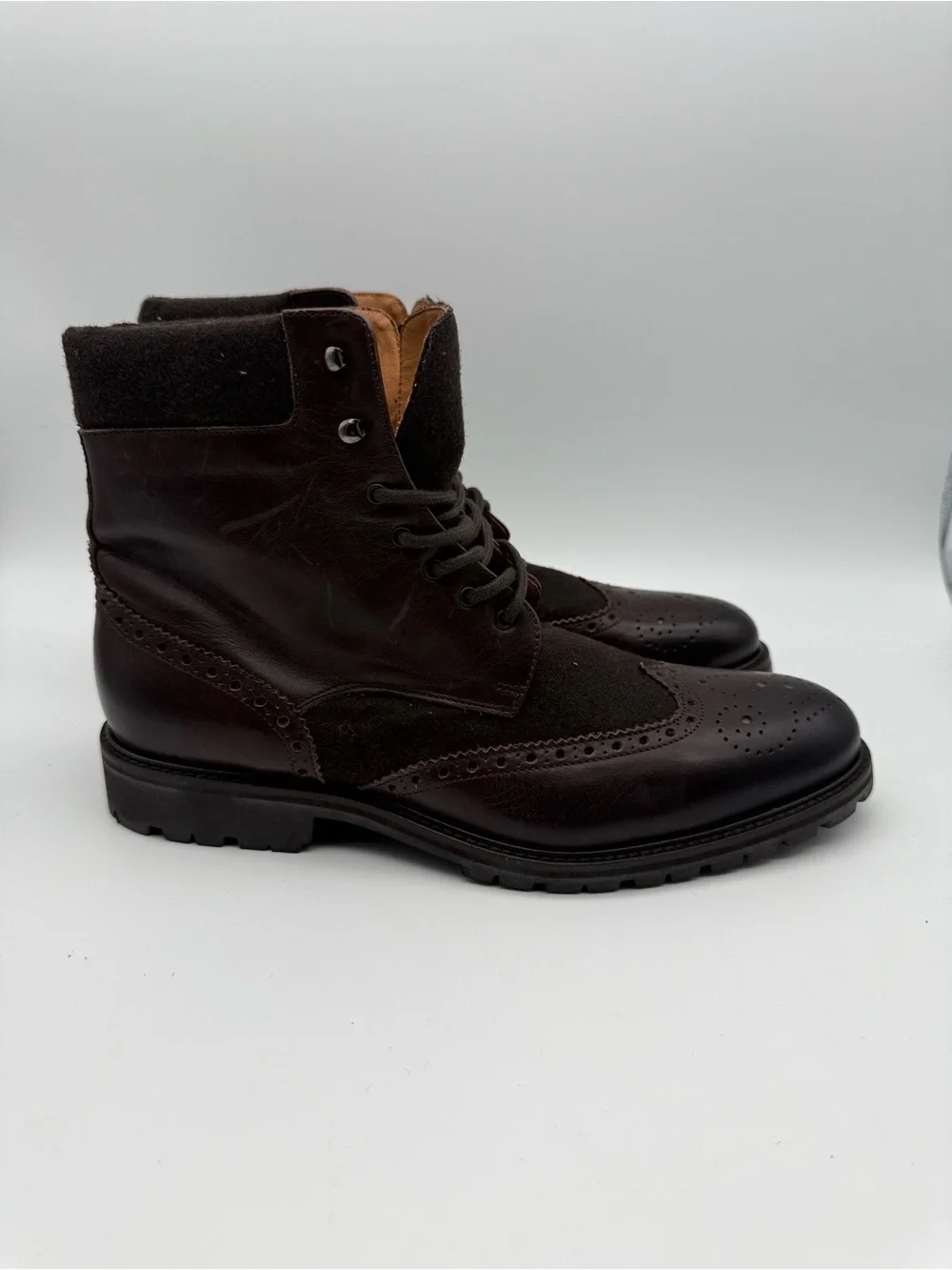 BRAND NEW Mercanti Firentini Made In Italy Suede/Leather Boots Brown Men’s Sz 9